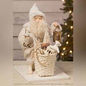 Bethany Lowe Designs Winter Wishes Santa with Basket of Toys NWT